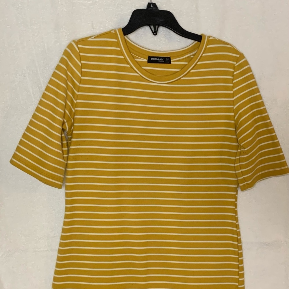 Striped yellow and white dress